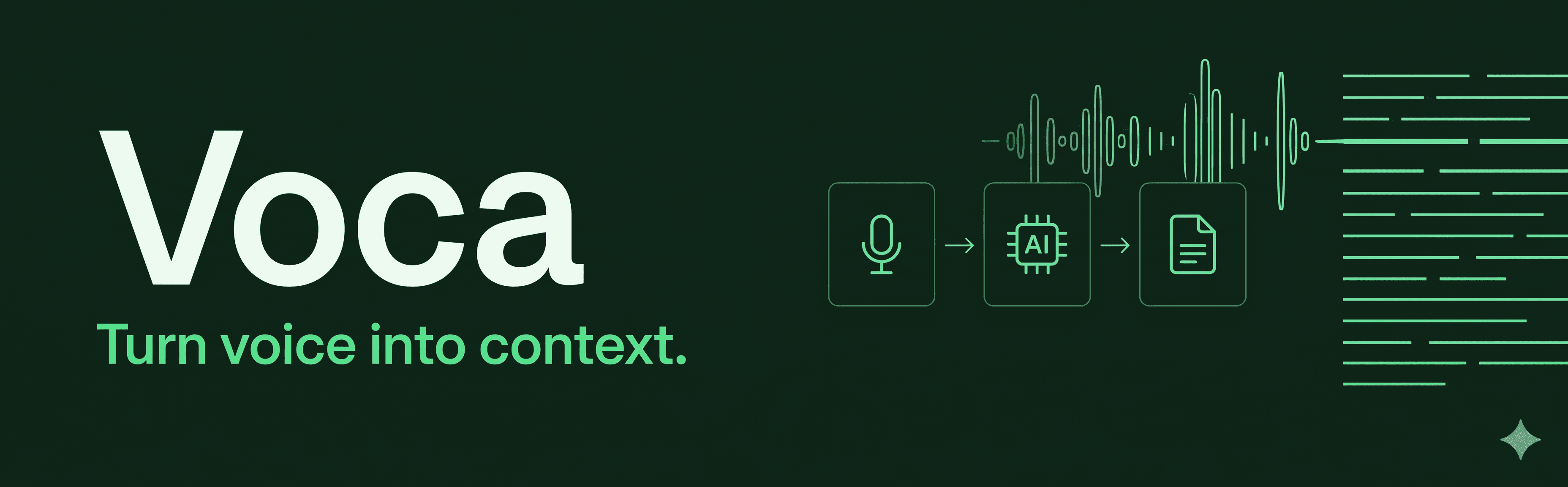 Screenshot Voca AI — Voz para Prompt
